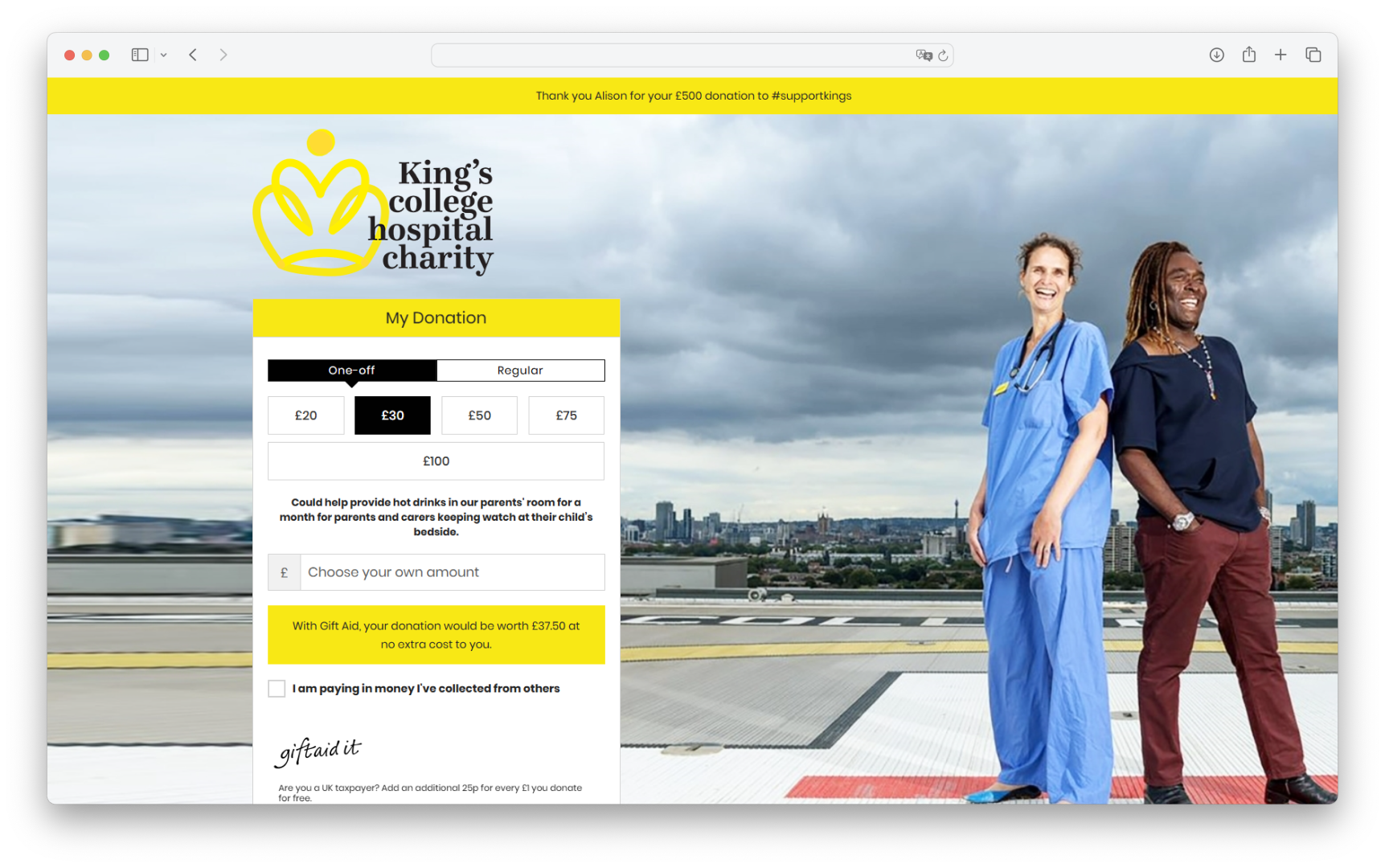 Mockup - Kings college