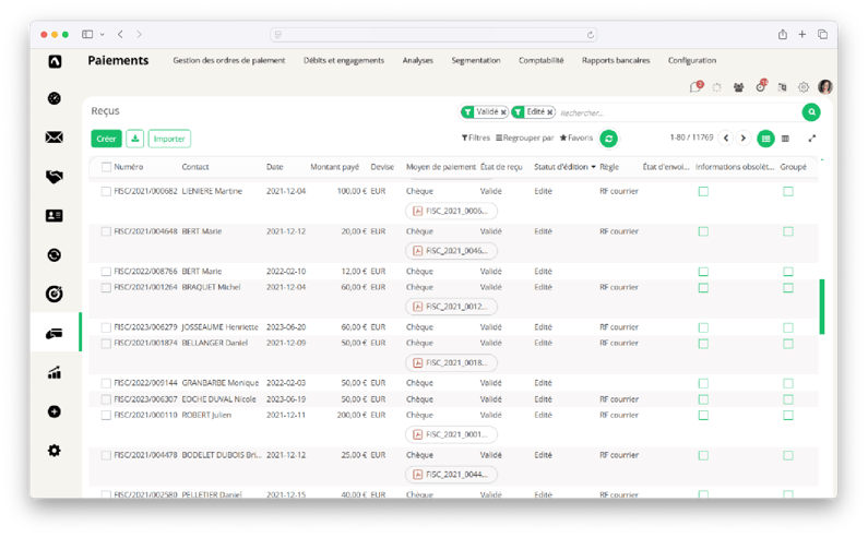 iRaiser CRM - Reçus fiscaux